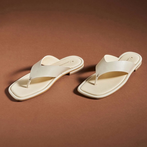 Cream leather thong sandal by Anthropologie - Picture 2 of 2